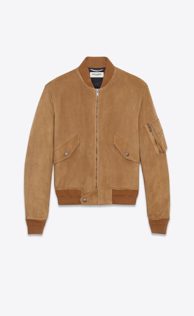 Bomber jacket in tobacco suede